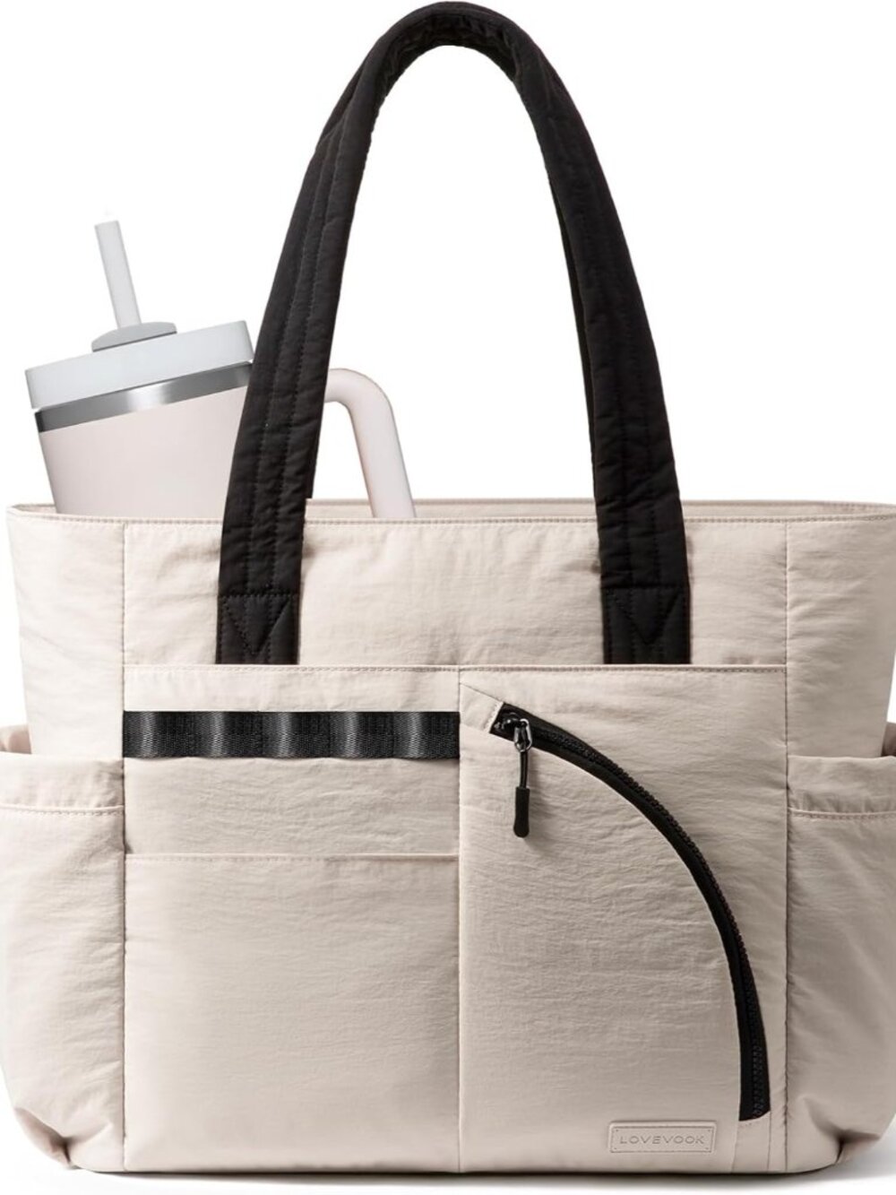 Women's Tote Handbags, Puffer Bag and Work Bags with Compartment for Women, Ligh